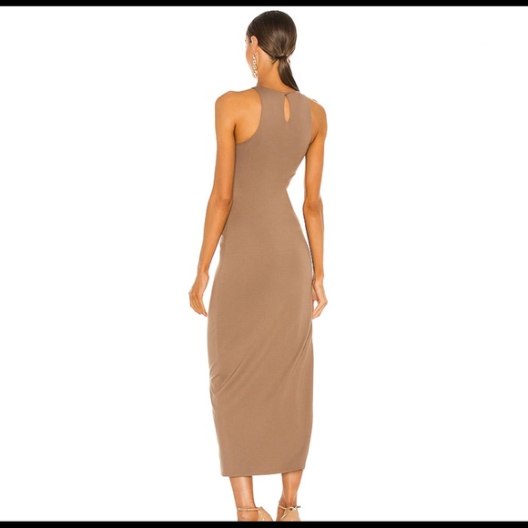 Michael Costello x REVOLVE Rylan Midi Dress in Taupe L - Picture 3 of 11